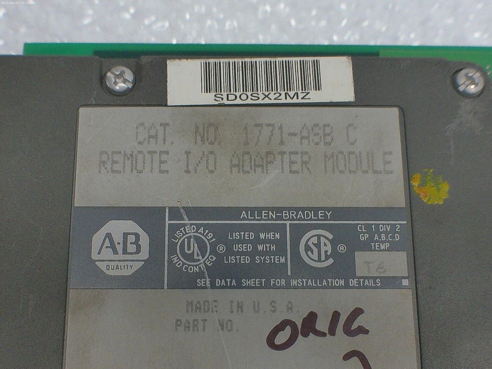 ALLEN BRADLEY 1771-ASB SER.C I/O ADAPTER MODULE UNMP