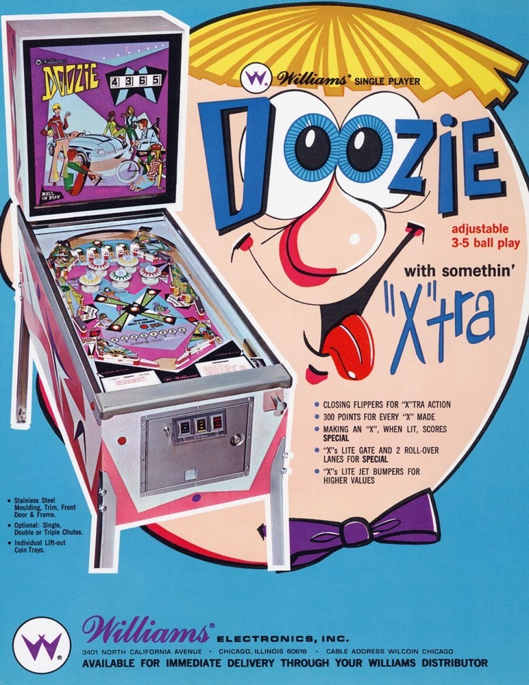 1968 Williams Doozie Pinball Machine Rubber Ring Kit