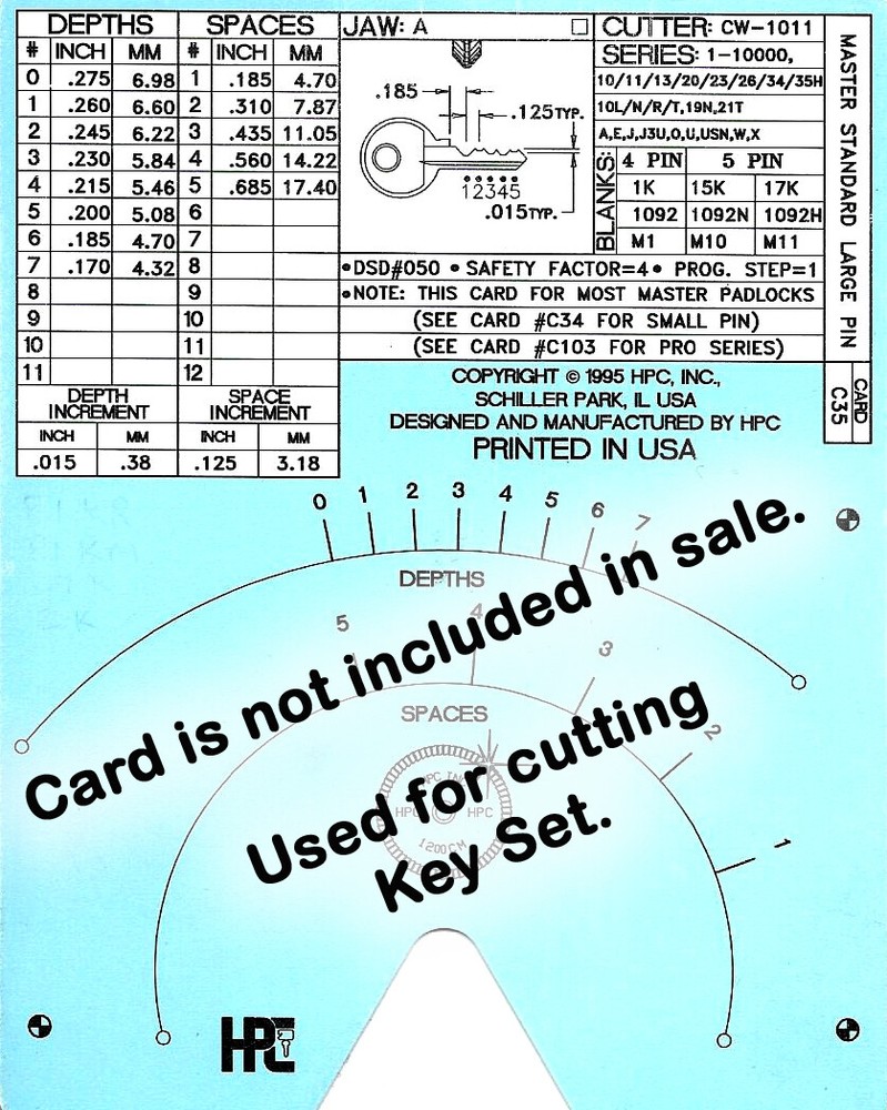 Master Padlock M1, 1K Space and Depth Keys ~ DSD#050, C35