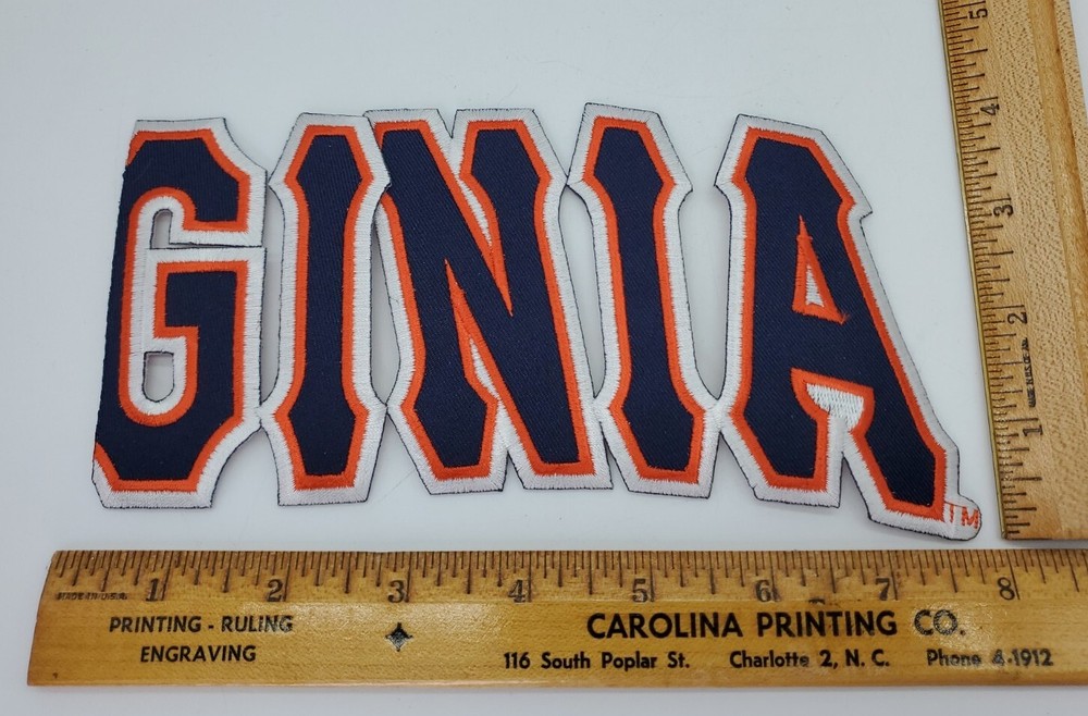 Virginia Cavaliers Embroidered Iron On Split Patch Button Up 13" x 4” Baseball