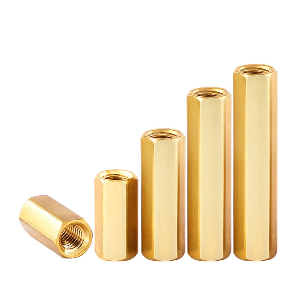 M7 ~ 7mm Brass Hex Coupling Nuts Metric 1.0 Coarse DIN 6334