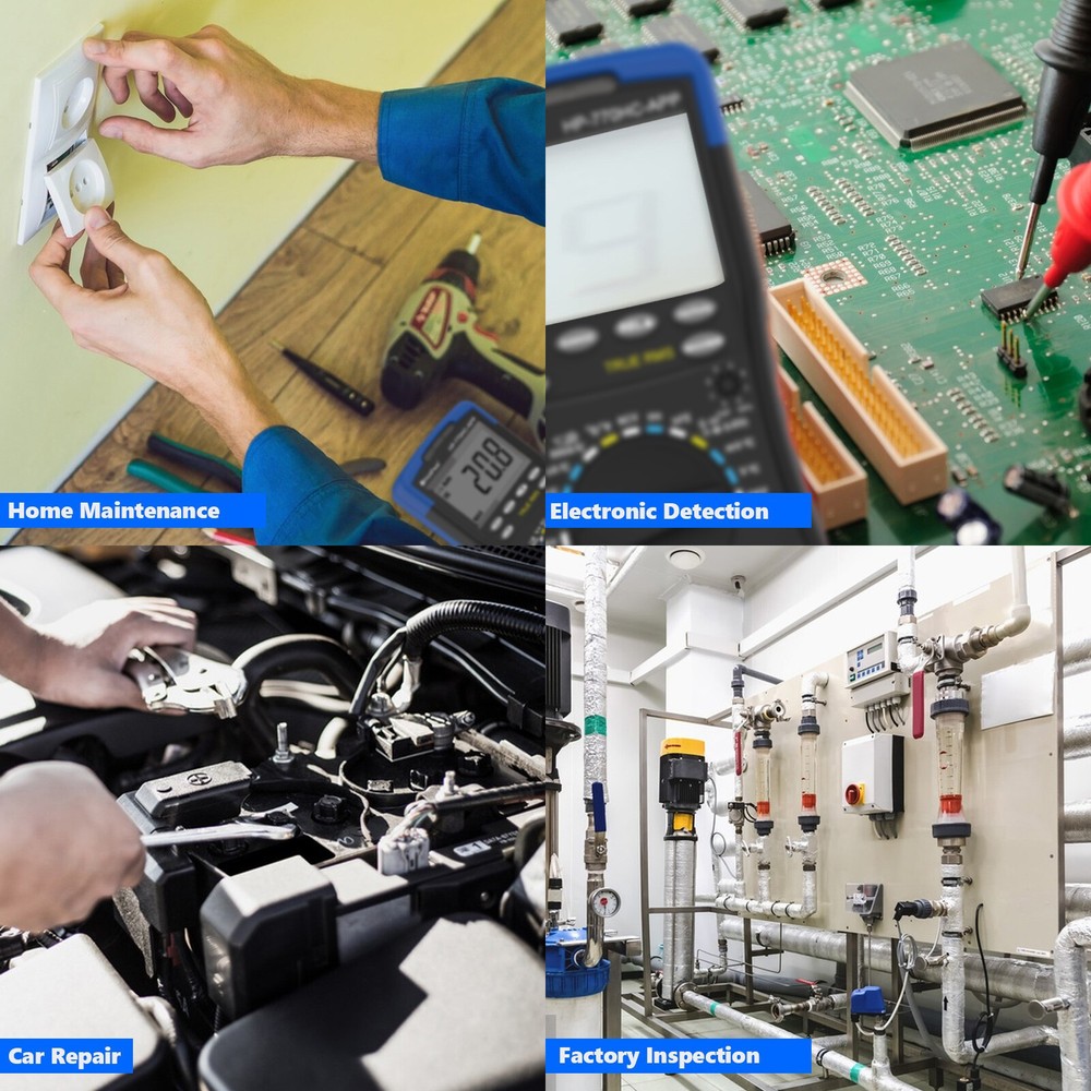 Bluetooth Multimeter NCV True RMS Temp 600A Voltmeter Ammeter AC DC Ohm Meter US