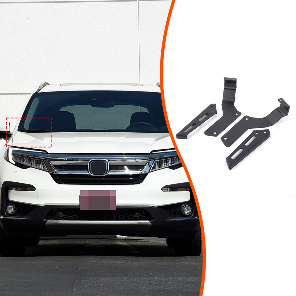 LED Work Light Bar Brackets Hood Mount Bracket For Honda Pilot 2016-2022