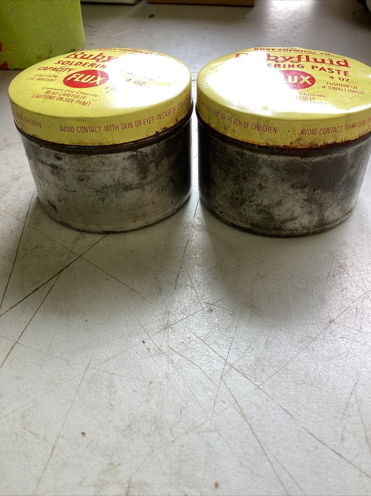Two 4oz. cans of Flux soldering paste Rubyfluid
