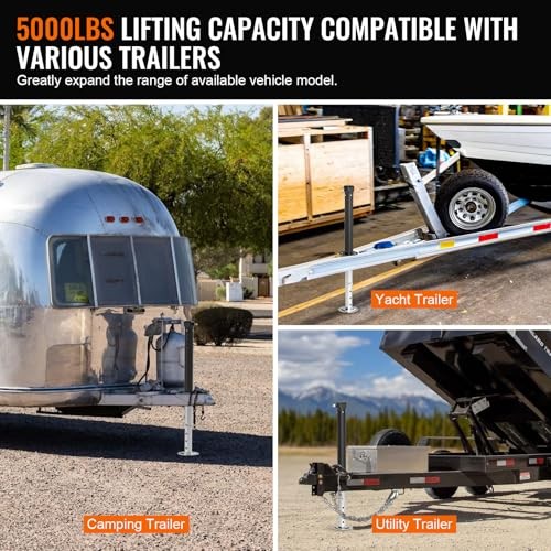 Upgraded A-Frame Trailer Jack Heavy-Duty (Electric Drill Adjust), Silver