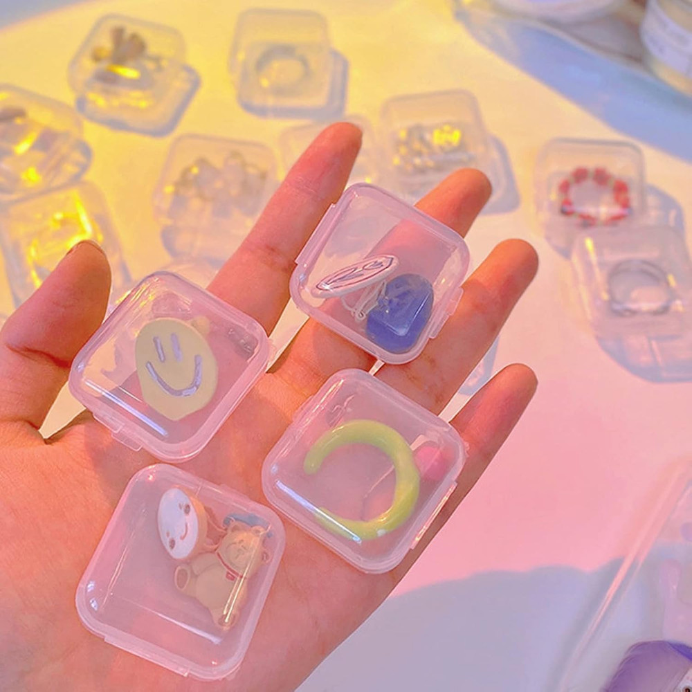 Cenbee 48 Pcs Clear Small Plastic Storage Containers Anti Oxidation Transparent