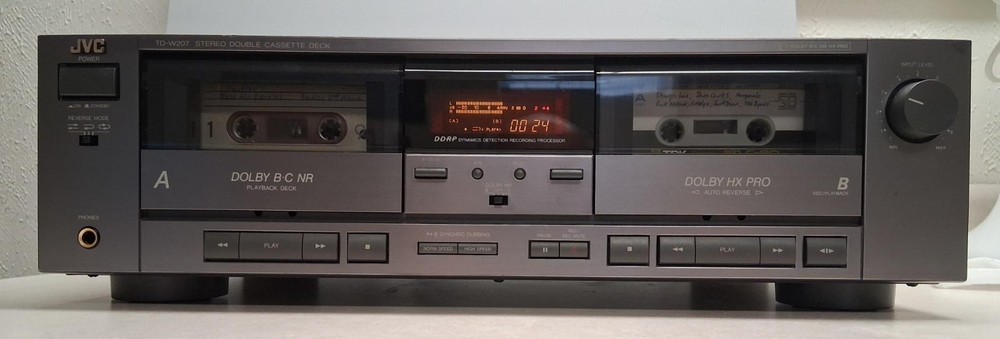 JVC TD-W207 Stereo Double Cassette Deck Synchro Dubbing Player & Recorder