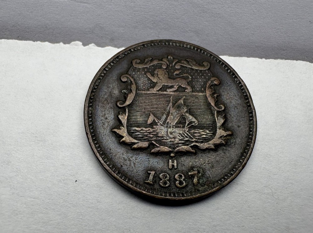 1887-H BRITISH NORTH BORNEO HALF CENT 1/2C