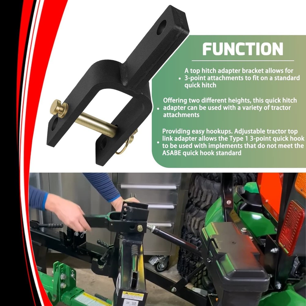 3 Point Versatile Quick Hitch Adapter Bracket Fit for Category 1 Quick Hitch