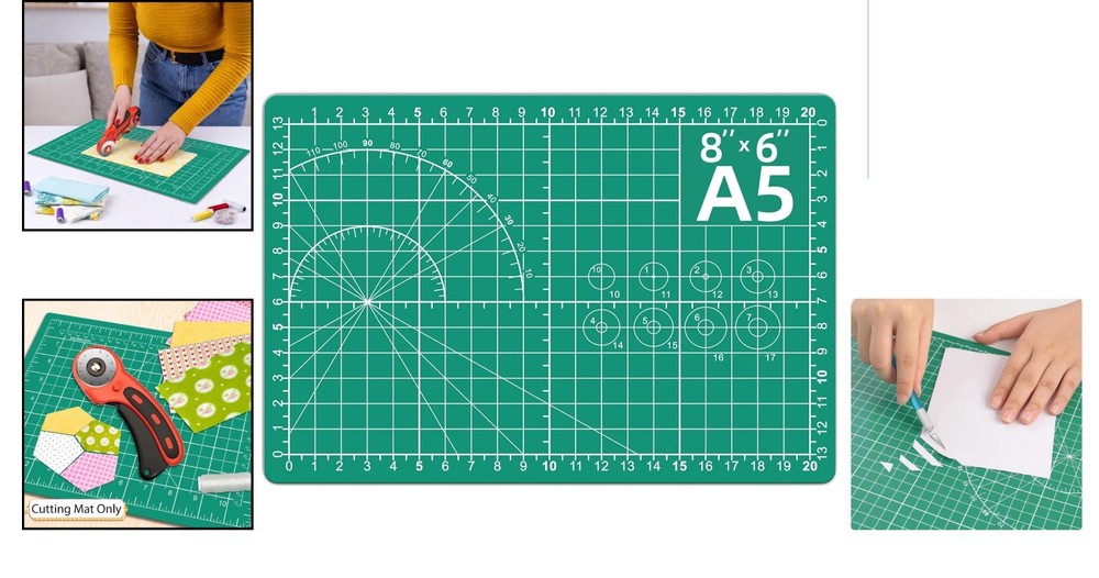 Compact Self-Healing Mat - 8x6 Double-Sided Cutting Solution for All Crafts