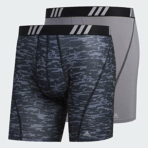 Adidas Men's Boxer Briefs 2 Pack L 36-38 Black Grey Stretch Performance MSRP$26