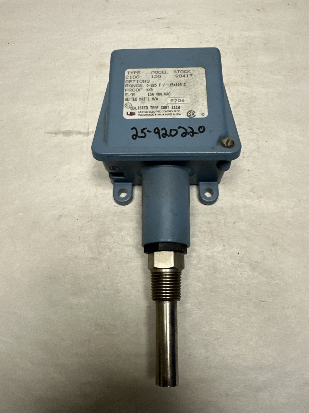 United Electric,C100-120,Temperature Switch 0-225F