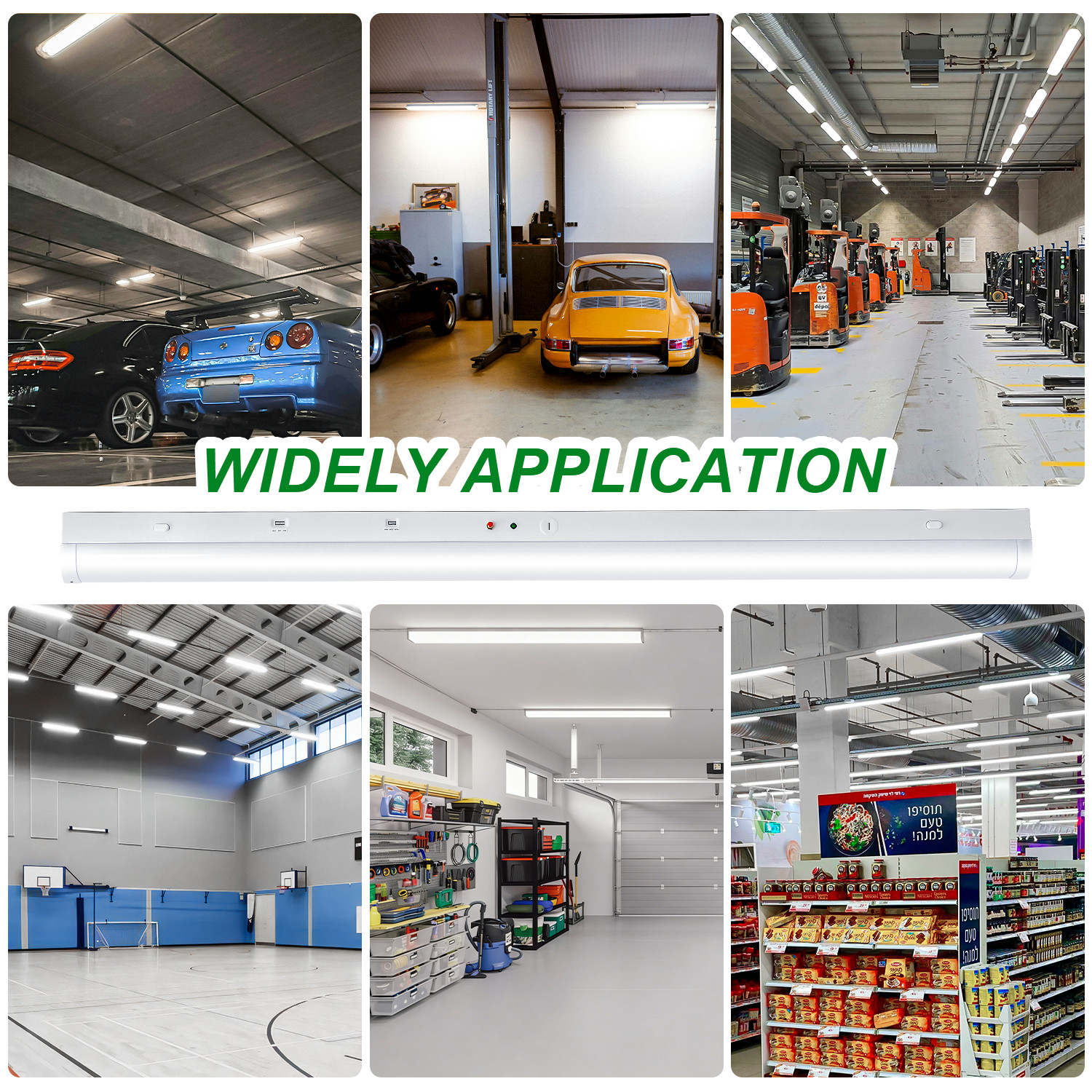 4FT LED Linear Strip Light Fixtures with Emergency Battery 40W/32W/24W, 3CCT