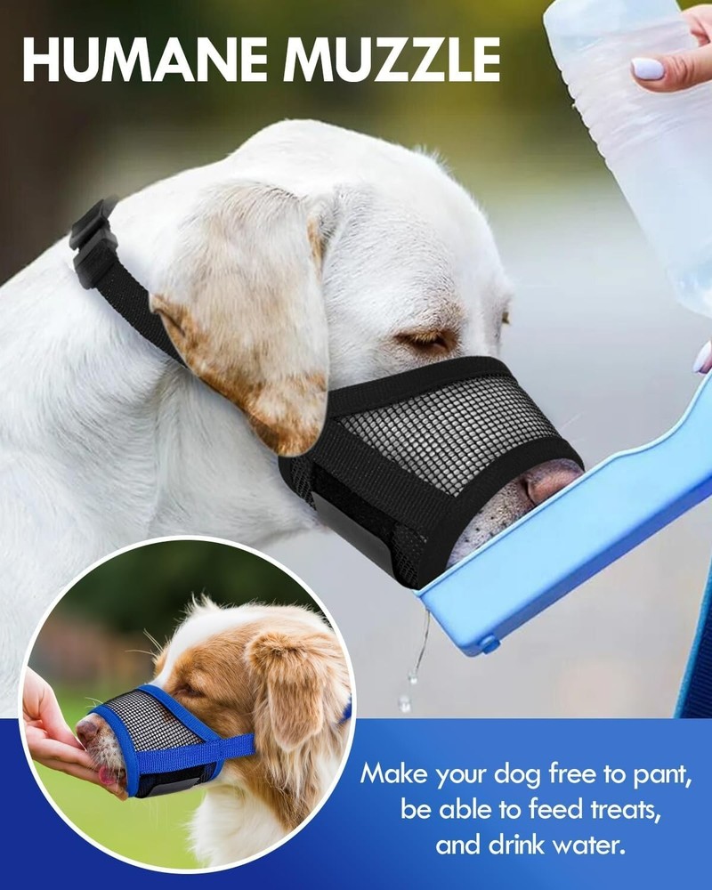 Air Mesh Dog Muzzle (Black,M)