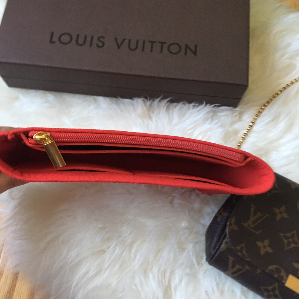 LV Favorite PM Red Felt Insert /Organizer/ Shaper/Protector- Ships Fast From US