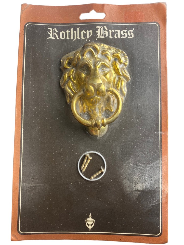 Rothley Brass Lion Head w/ Swing Pull Ring 5” Door Knocker
