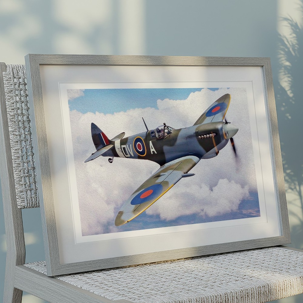 WW2 Spitfire Aviation A3 Artwork Print Poster Militaria Art