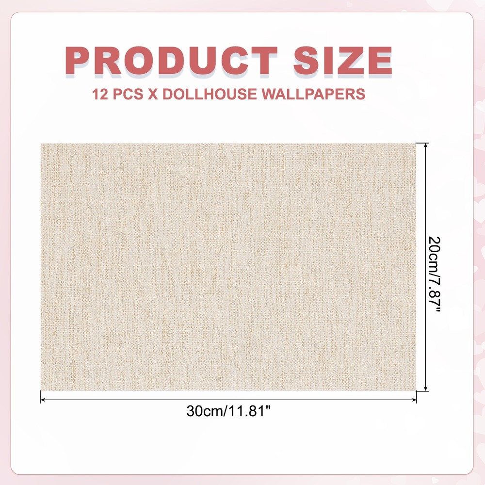 12 Sheets Linen Texture Self-Adhesive Flooring Wall Beige