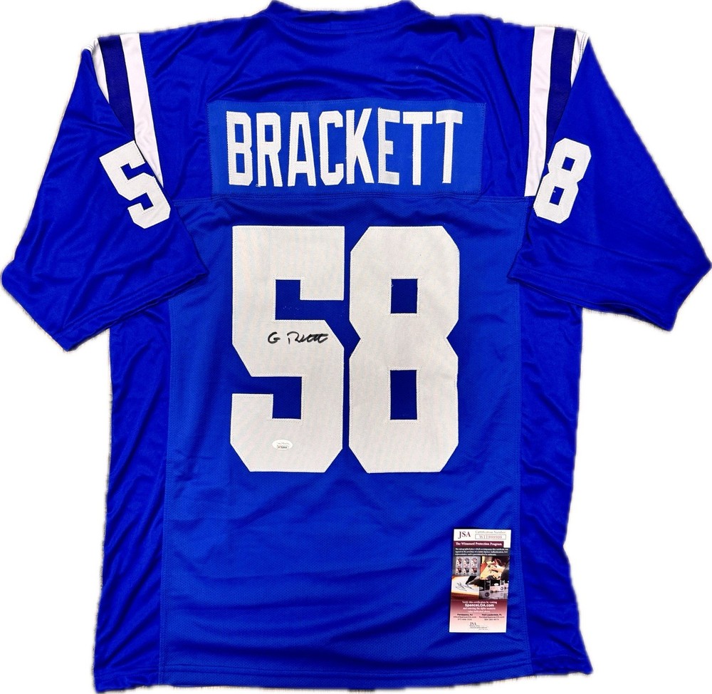 Gary Brackett Indianapolis Colts Authenticated Signed Custom XL Jersey - JSA