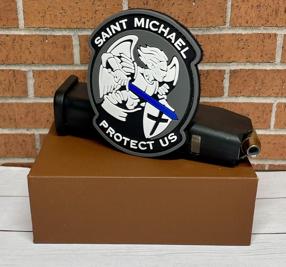 PVC Tactical Morale Patch - Saint Michael Patch - Hook Backed Military Gun Patch