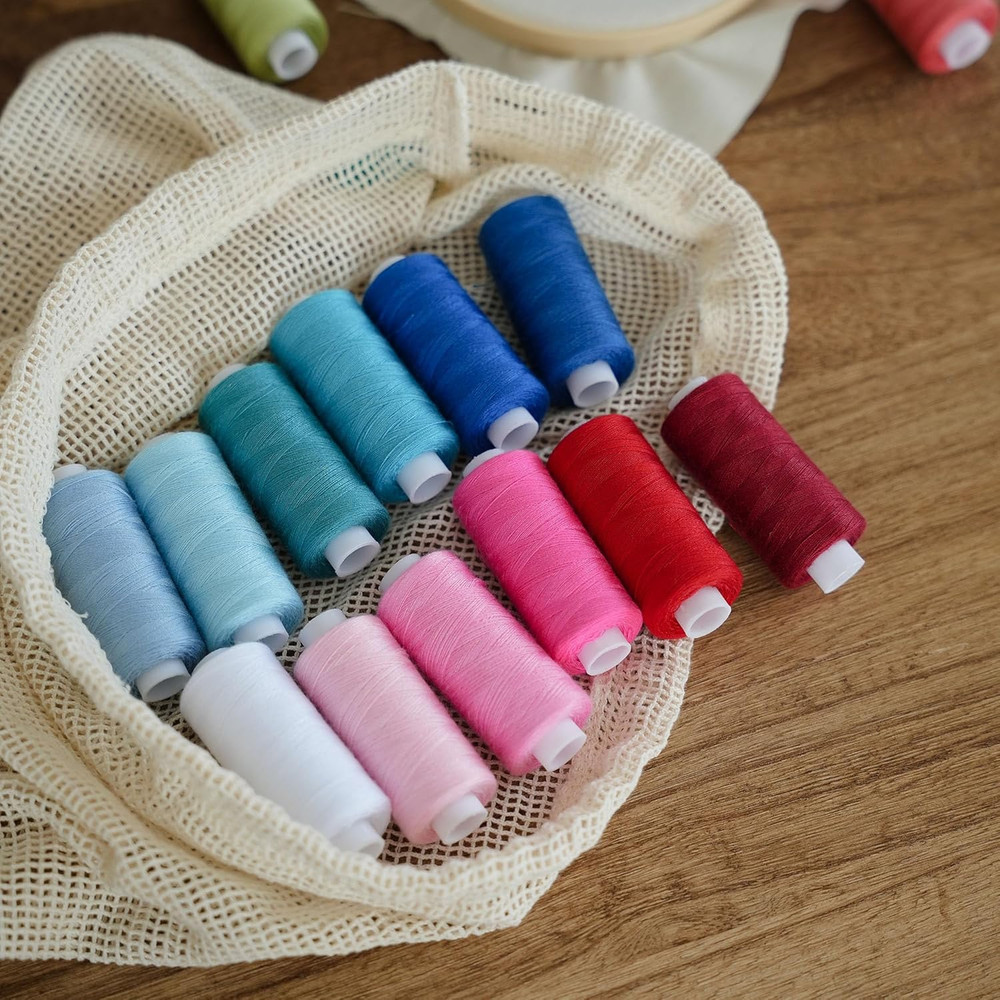 125 PCS Sewing Thread Assortment, 36 Colors 400Yd Sewing Thread with Matched 36
