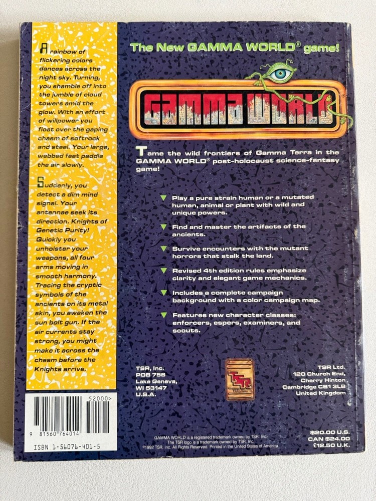 Gamma World Rules 7514 Guide Book Game Module Rulebook Source 1992