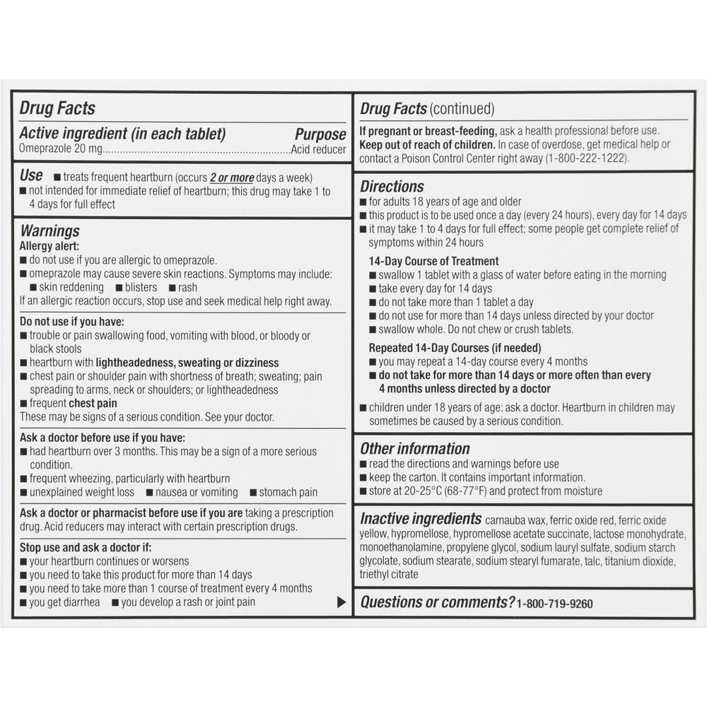 GoodSense Omeprazole Delayed Release Tablets 20 mg, 42 Pieces, Exp 07/2026