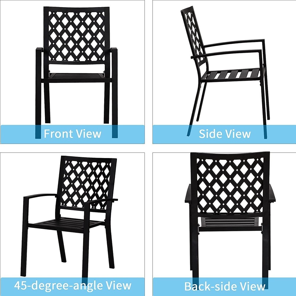 7 Piece Outdoor Dining Sets Patio Chairs Stackable Rectangular Table Patio Sets