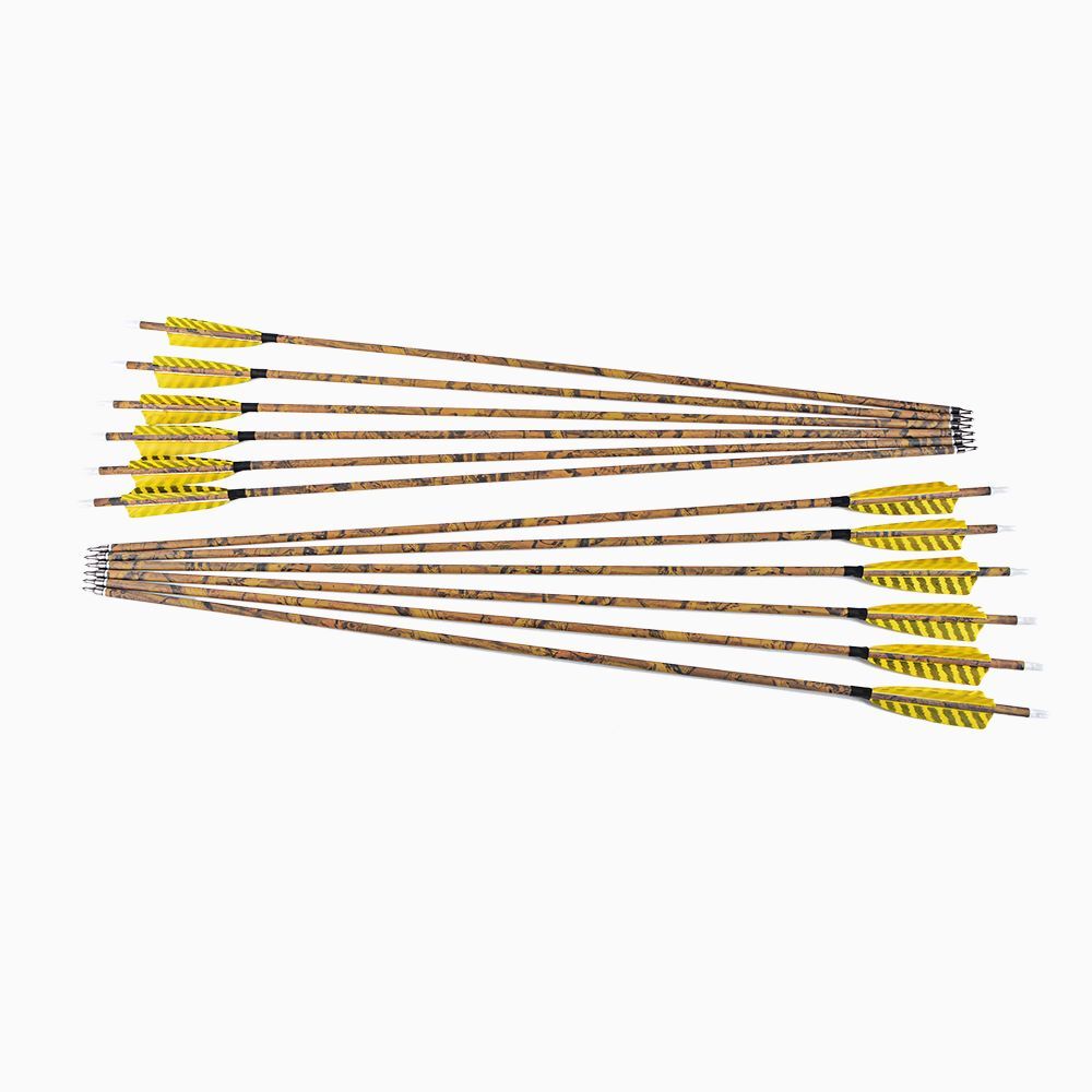 30" Carbon Arrows Camo SP500 Turkey Feather Removable Tips Compound Bow Target