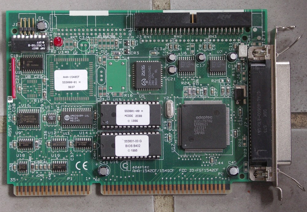 Adaptec AHA-1540-CF 50pin 16bit SCSI ISA Controller working pull