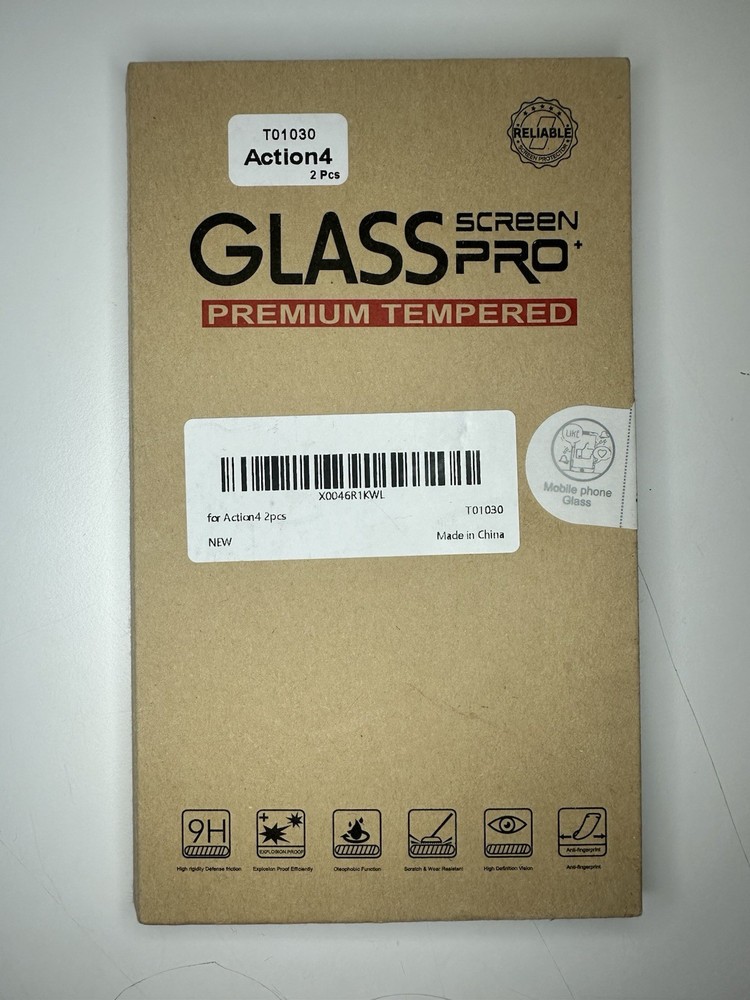 Action 4 Tempered Glass Screen Protector 2 Pc