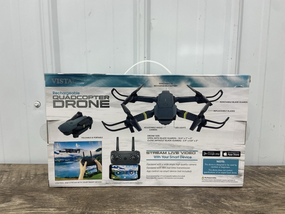 Vista tech Rechargeable Quadcopter Drone Open Box