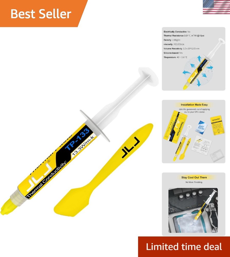 Durable 3g Thermal Paste with Tool Kit - Easy Application for Heatsinks & CPUs