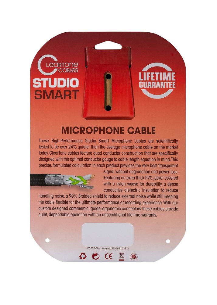 ClearTone 30-Foot Studio Smart Professional Grade Microphone Cable - 2 Pack
