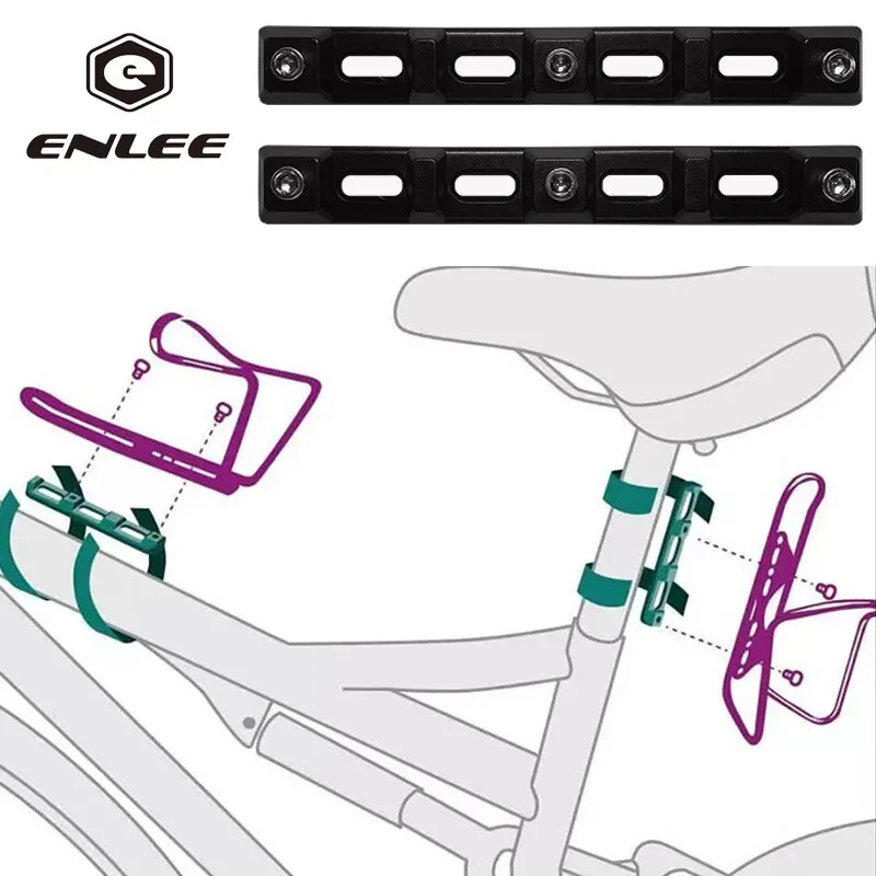 Bicycle Bottle Cage Mount Anywhere Adapter Adjustable Water Frame Fork Rack Set
