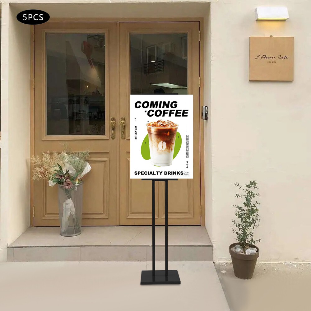 5 Pcs Poster Display Frame, Adjustable Floor Poster Frame, Sign Stand Black