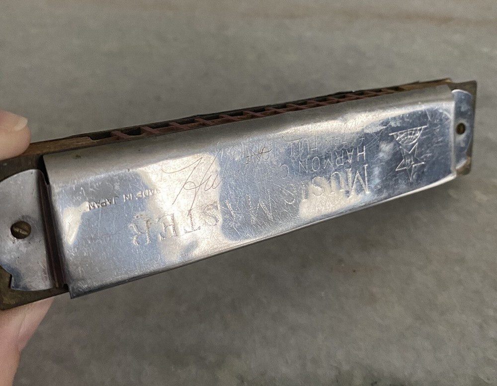Vintage Music Master Hubert Wells Signed Harmonica