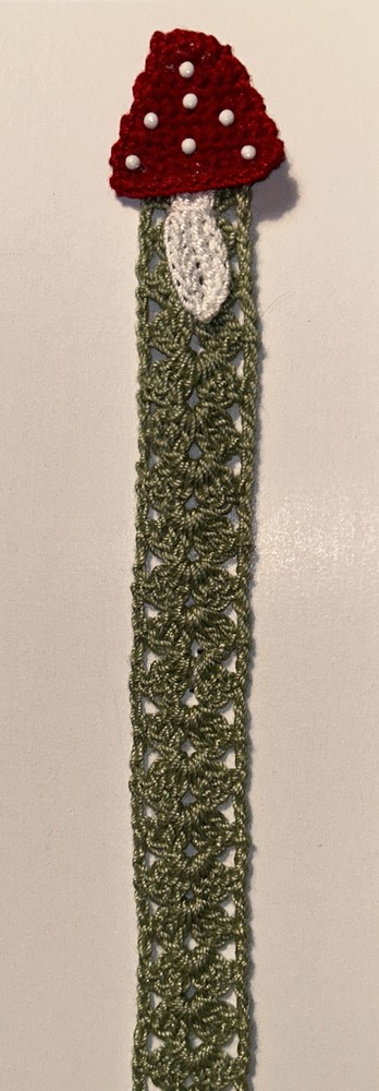 Crocheted Mushroom Bookmark