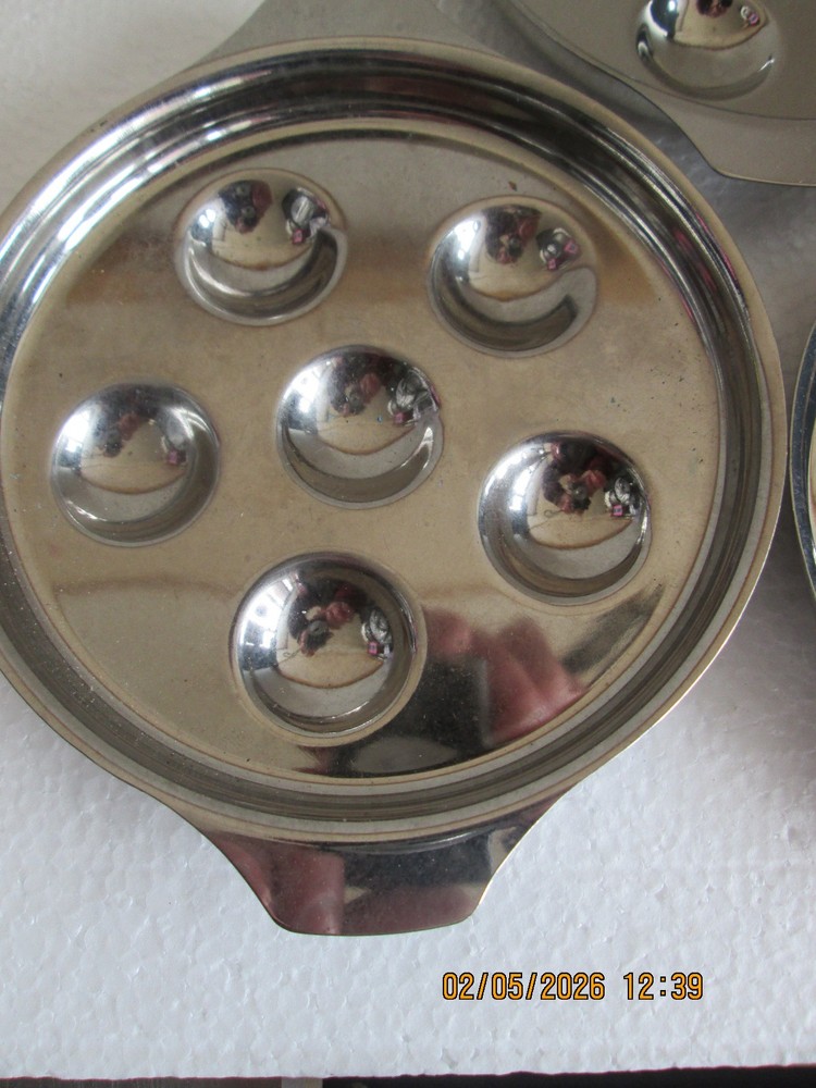 3 - 6" Chromed Escargot Serving Trays