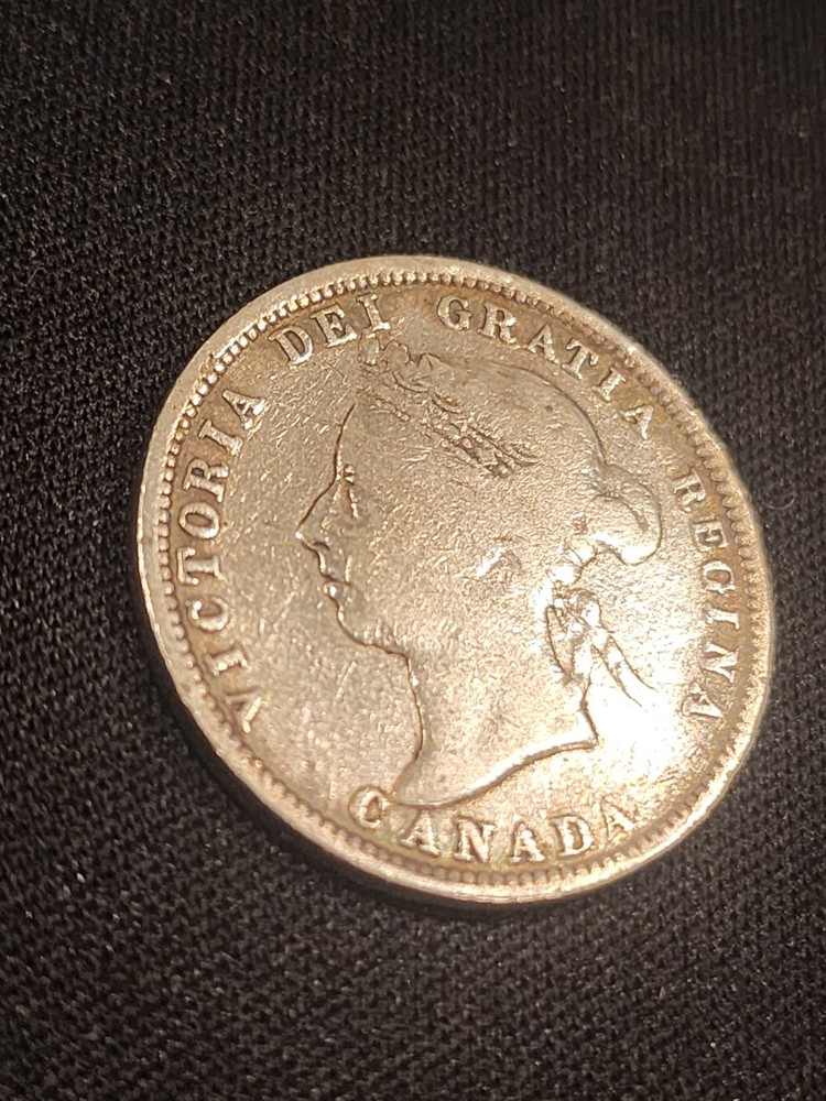 1890H Canada 25 Cents Silver Coin