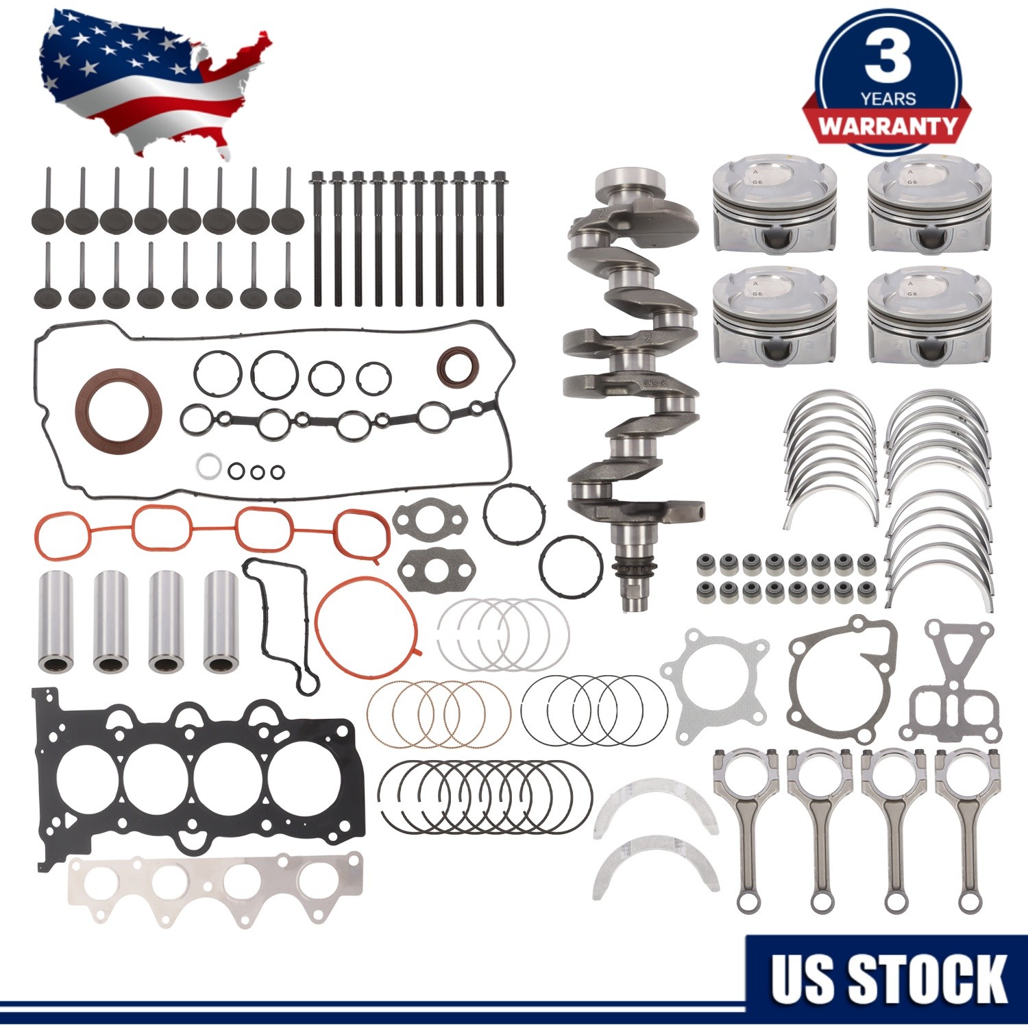 G4FD Engine Overhaul Rebuild Kit For Hyundai Kia Accent Rio Soul 1.6L 2012-2016