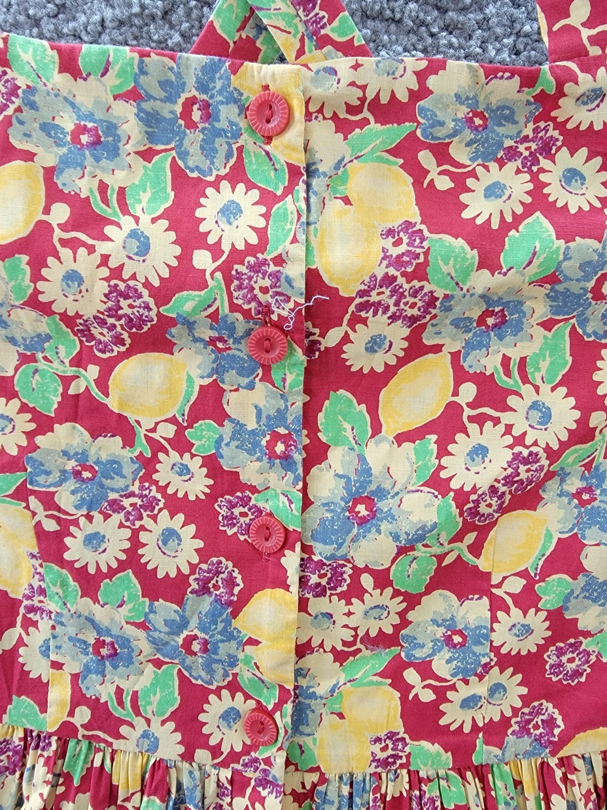 Polo Ralph Lauren Big Girls 16 Lemon-Floral Slub Dress Multicolor