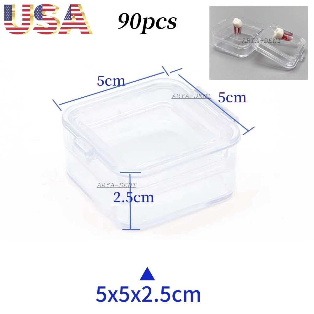 90pcs Denture Teeth Membrane Case Container Hinge Jewelry Display Storage Box