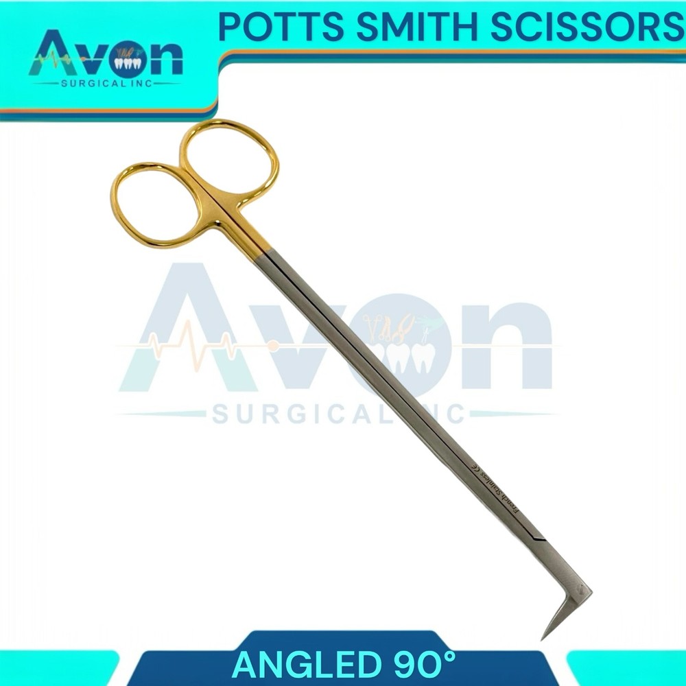 3pcs Set - Potts Smith Vascular Scissors, 25°, 90°, 125°, Angled Blades, Sharp