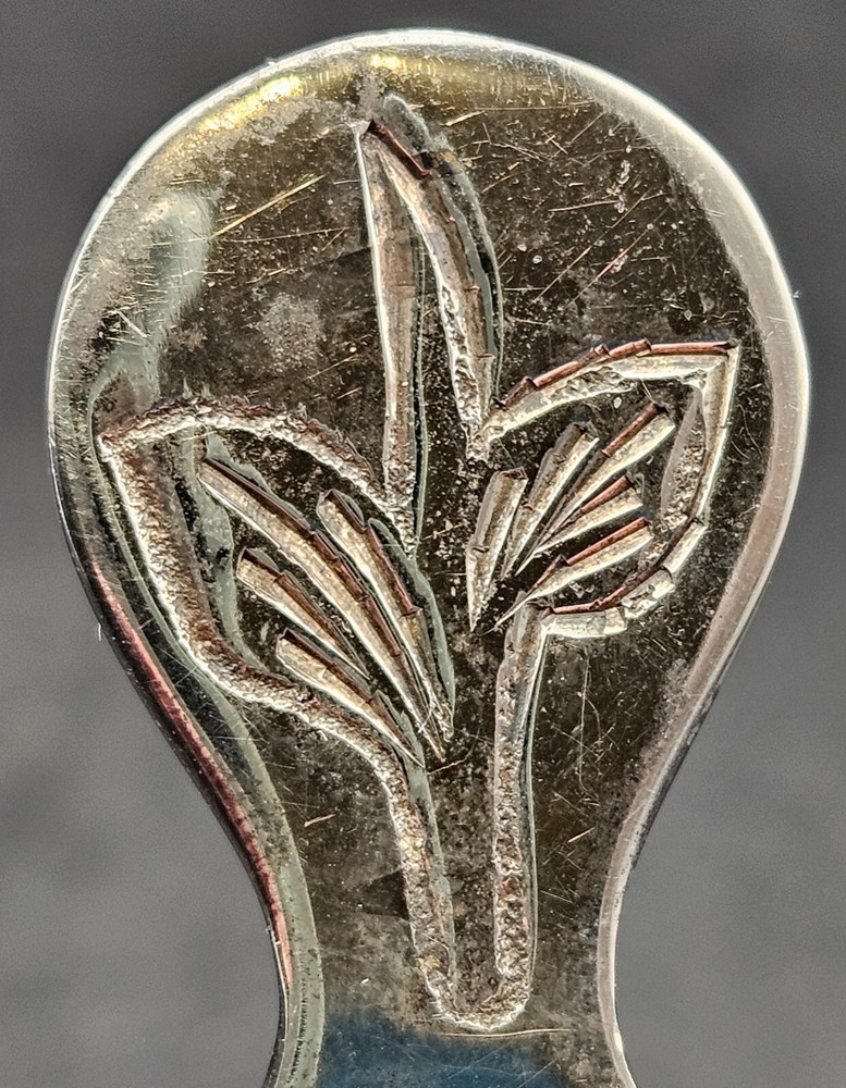 Vintage Silver Plate Tea Caddy Spoon Floral Handle 2.75"