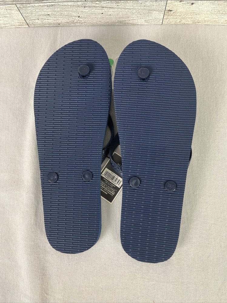 NEW West Loop Men’s Solid Navy Blue Flip Flops Size Medium 9/10