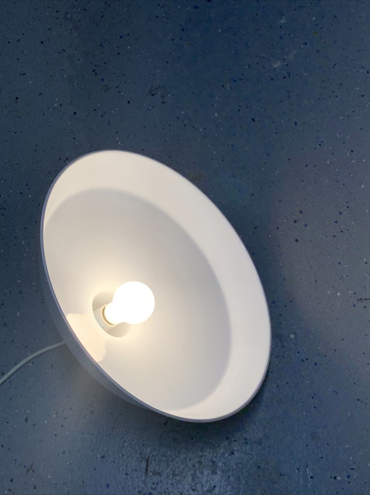 Large White Pendant Industrial Light 16”￼