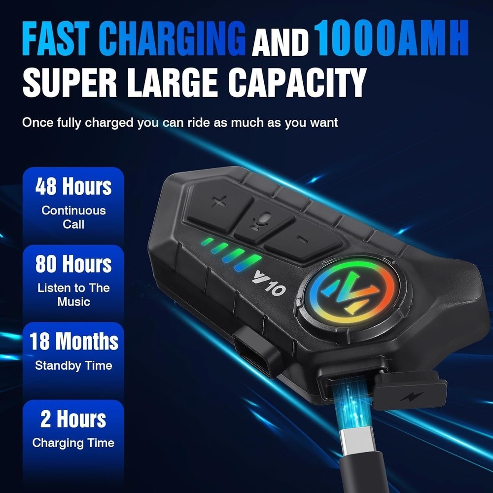 Motorcycle Helmet Headset Wireless Bluetooth Headphone Speaker Hands-Free