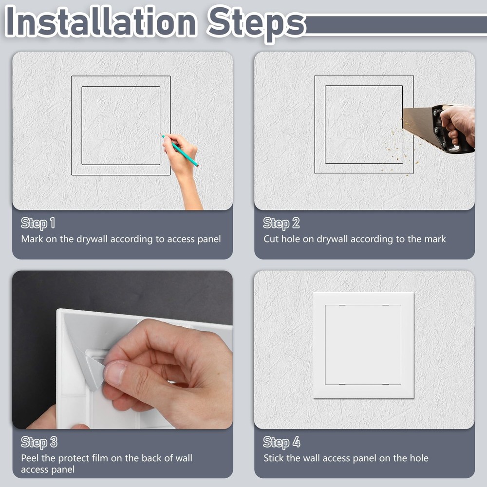 Self Adhesive Access Panel for Drywall, 12" x 12" Plumbing Access Panel, Heav...