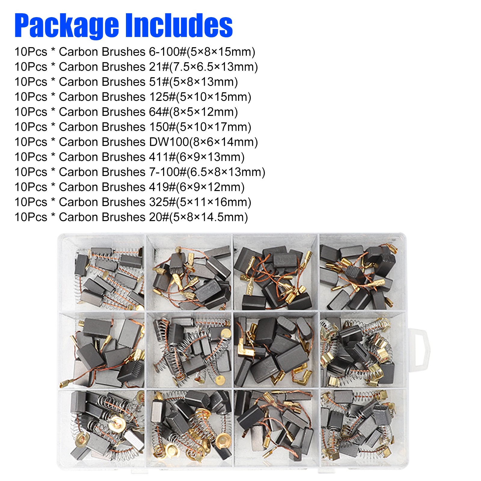 120x12 Sizes Universal Carbon Brushes Graphite Motor Brush for Drill Grinder Saw